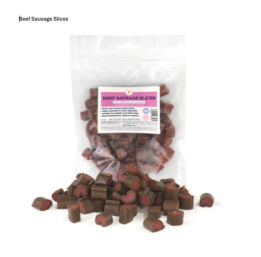 Beef sausage slices - pure puppydog treats