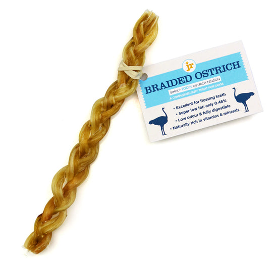 Jr ostrich braided tendon - pure puppydog treats